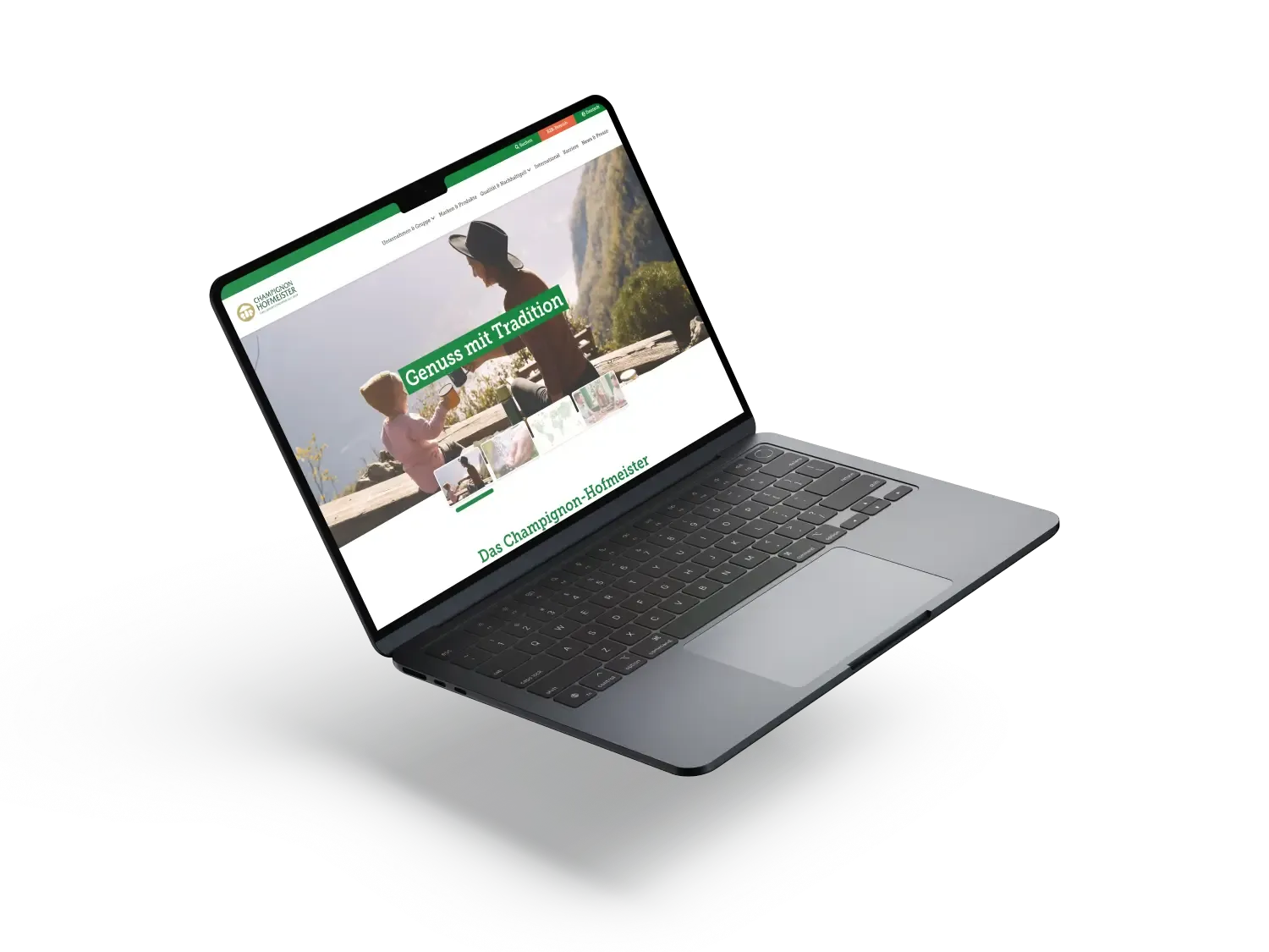 Mockup des Projekts für Käserei Champignon
